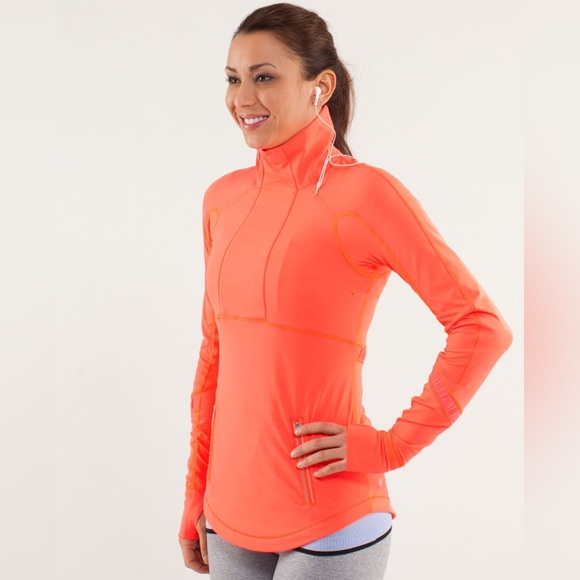 lululemon athletica Tops - Lululemon Run Reflect Half Zip Pullover Light Flare 8